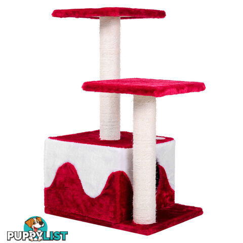 Cat Scratching Poles Post Furniture Tree House Red