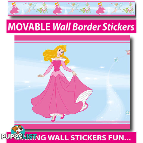 Girls Princess Wall Border Stickers - Totally Movable