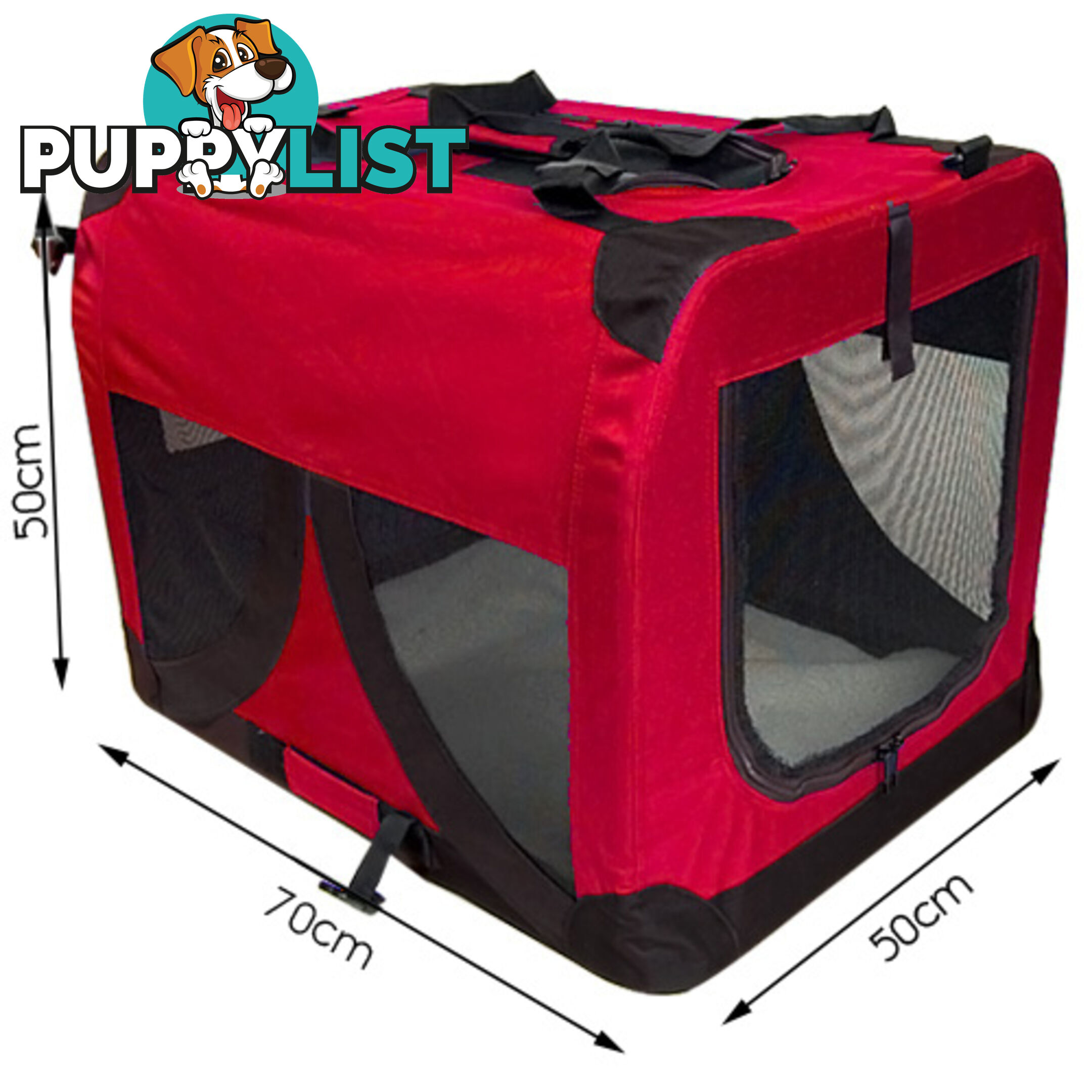 Large Portable Soft Pet Dog Crate Cage Kennel Red