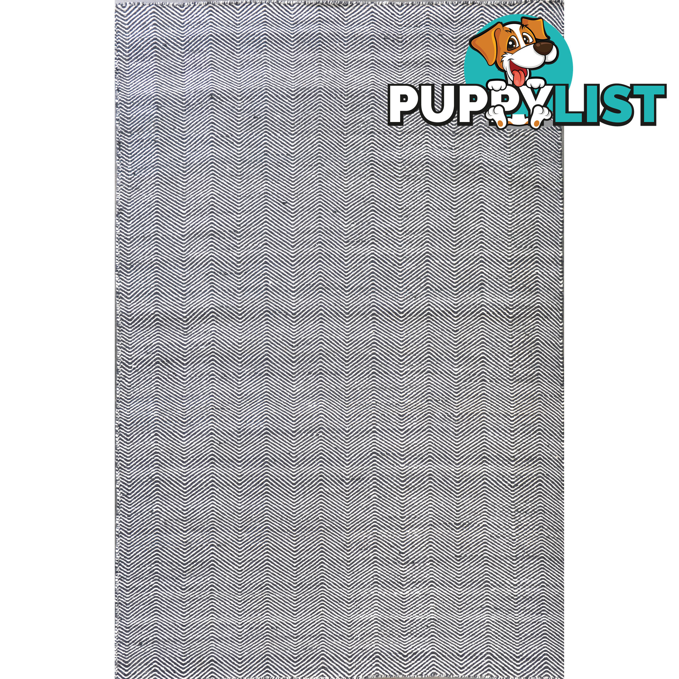 Wave durry Rug Black & White 160x230cm