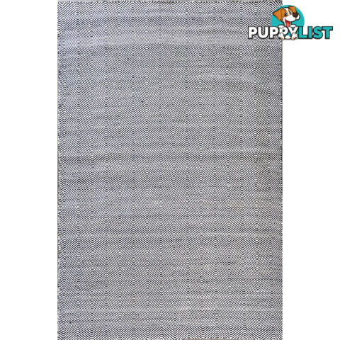 Wave durry Rug Black & White 160x230cm