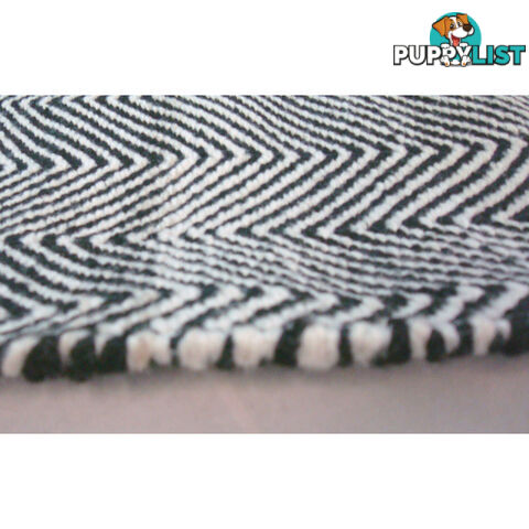 Wave durry Rug Black & White 160x230cm