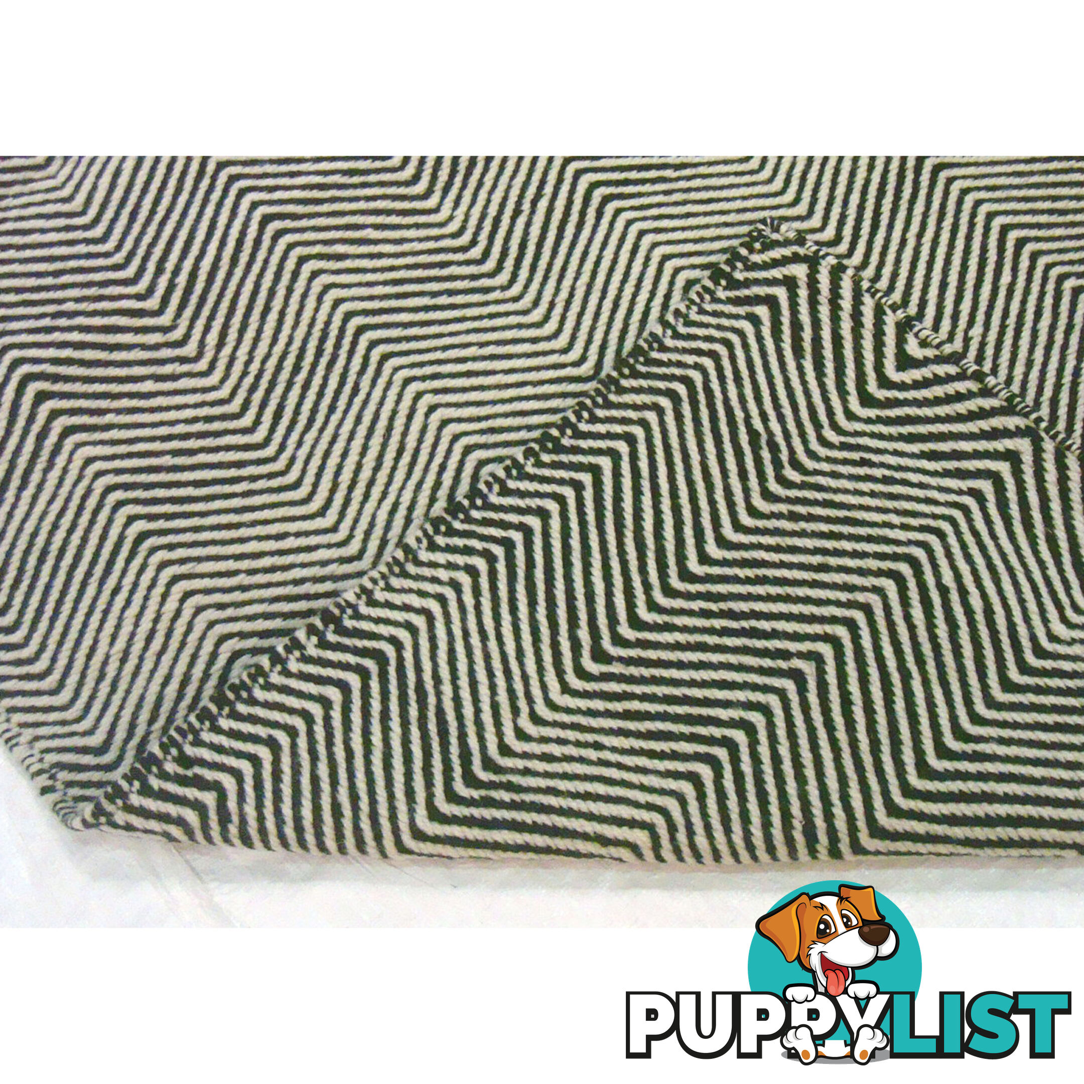 Wave durry Rug Black & White 160x230cm