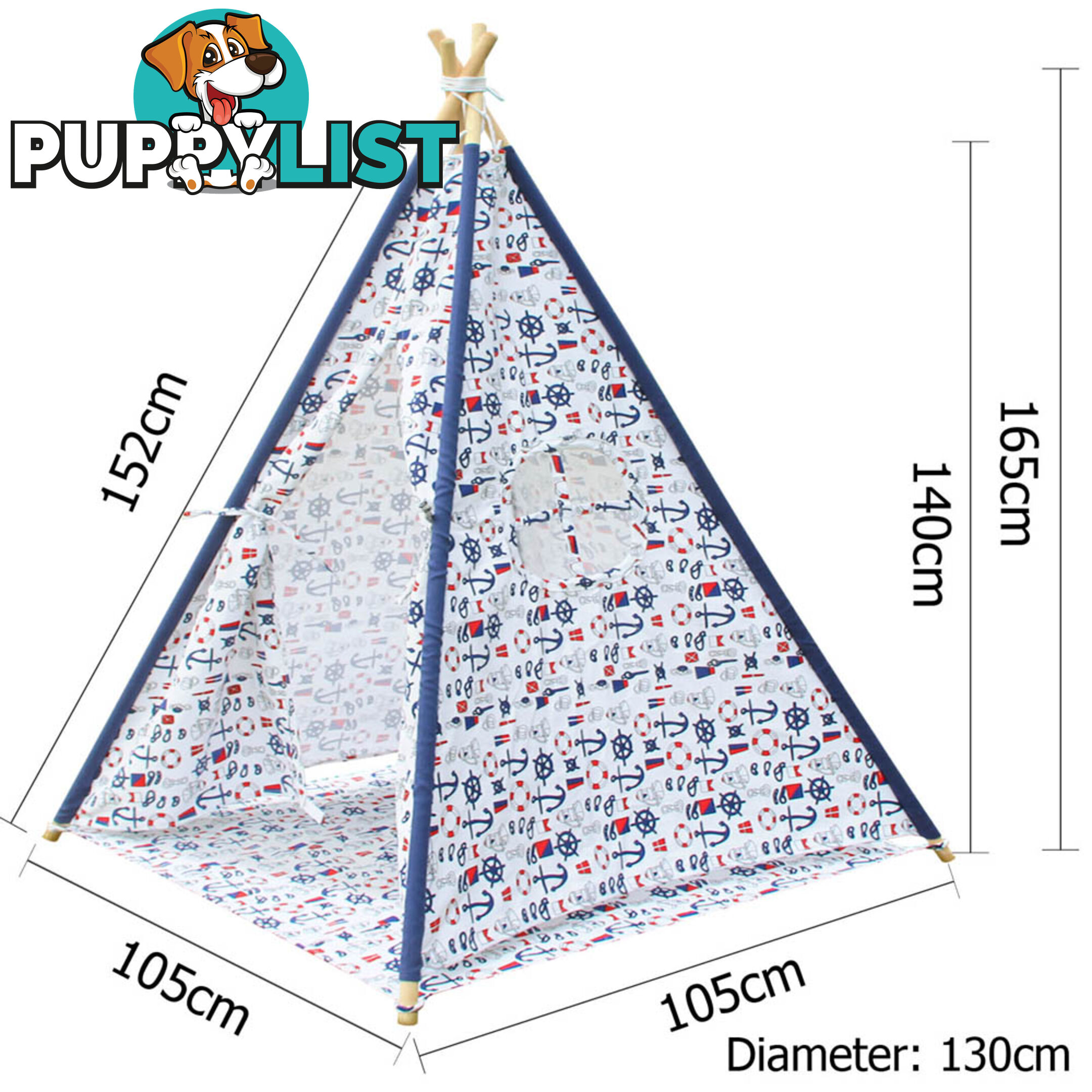 4 Poles Teepee Tent w/ Storage Bag