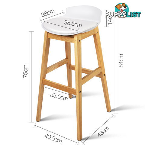 Set of 2 High Seat Back Barstools White