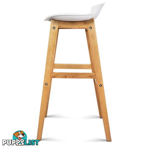 Set of 2 High Seat Back Barstools White