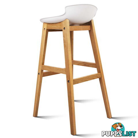 Set of 2 High Seat Back Barstools White