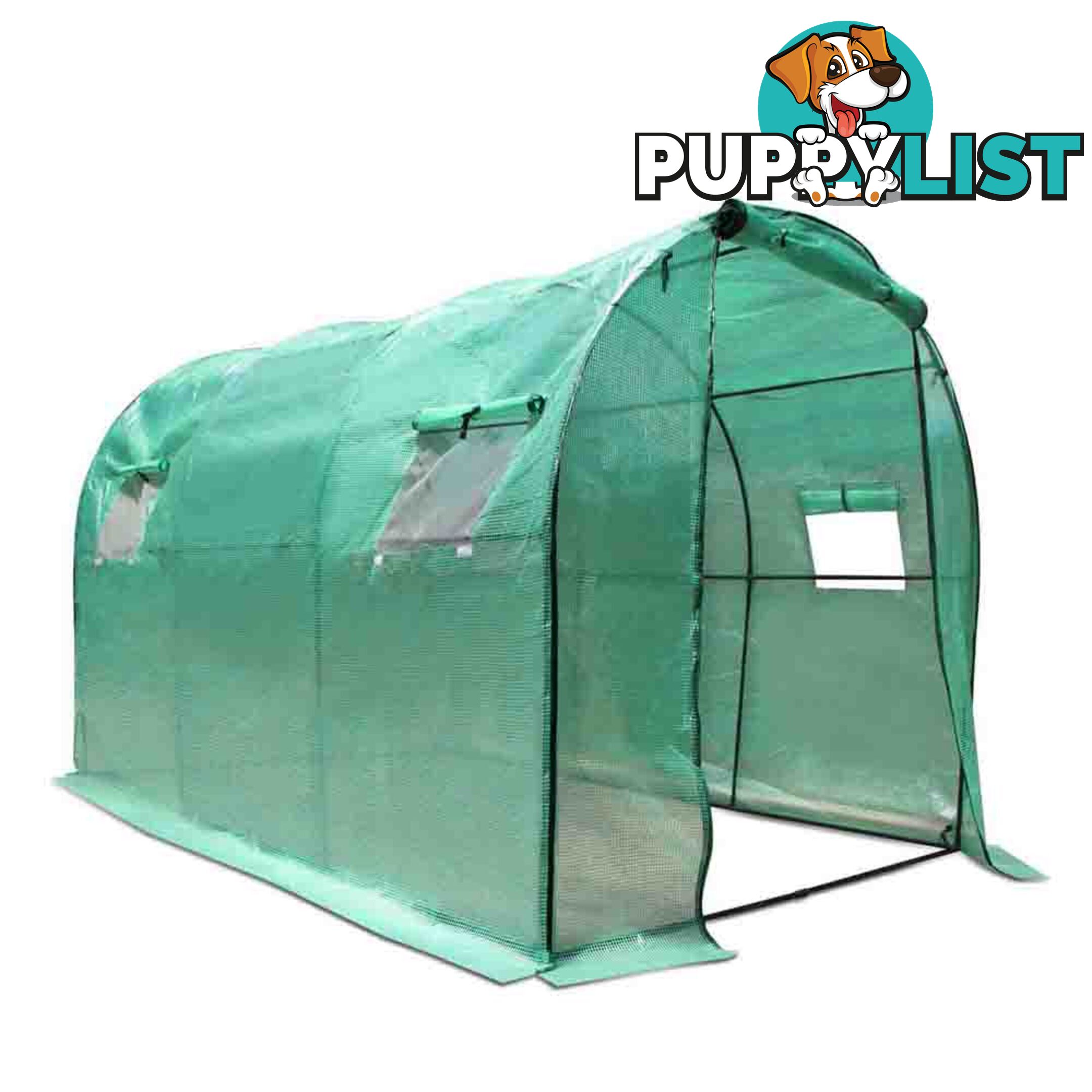 Greenhouse with Green PE Cover - 3M x 2M