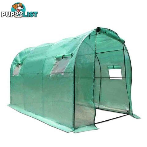 Greenhouse with Green PE Cover - 3M x 2M