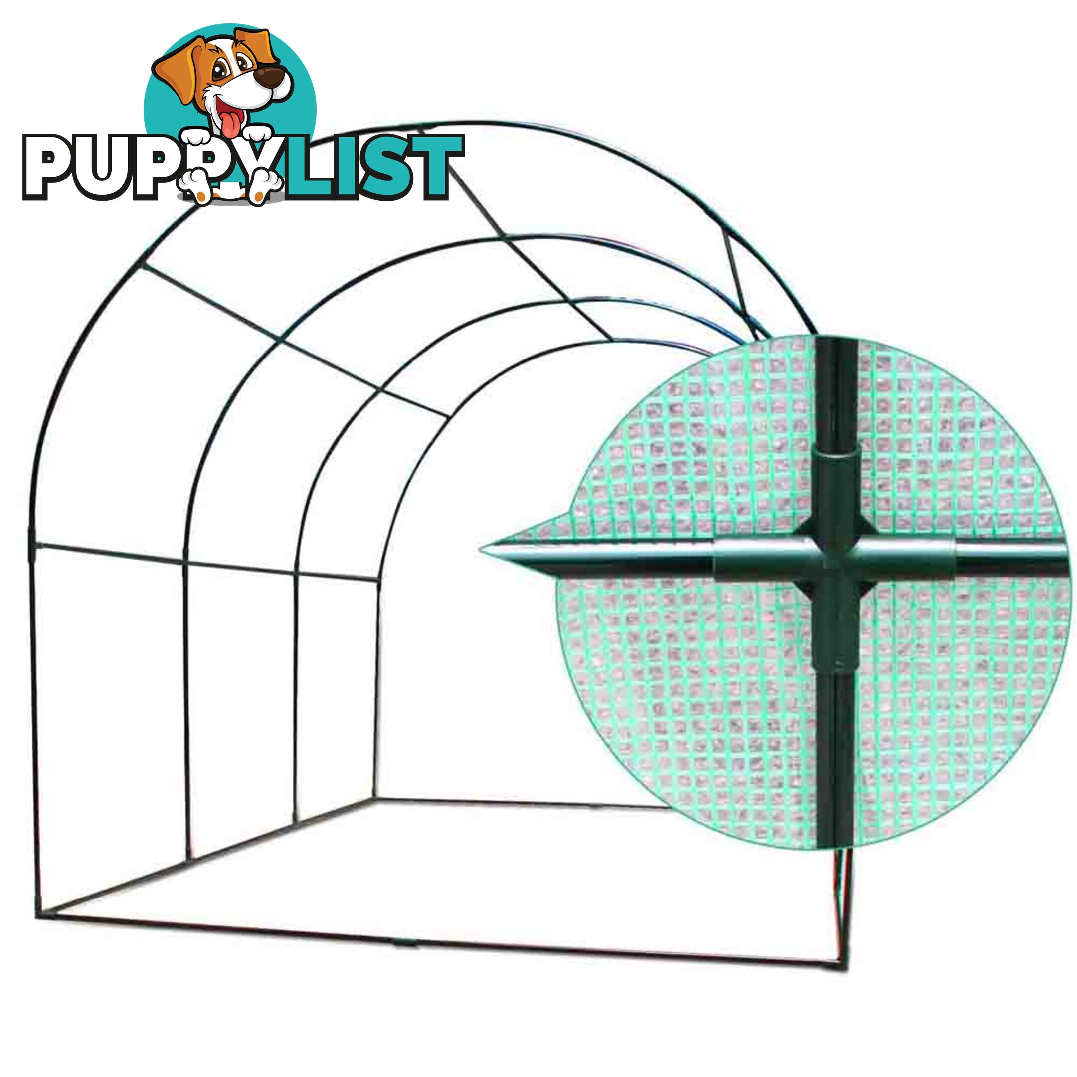 Greenhouse with Green PE Cover - 3M x 2M