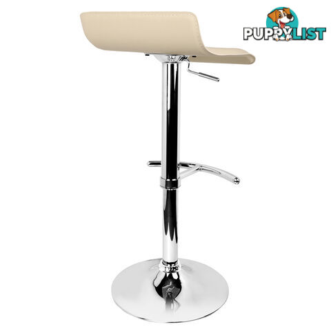 Set of 2 PVC Leather Kitchen Bar Stool Beige