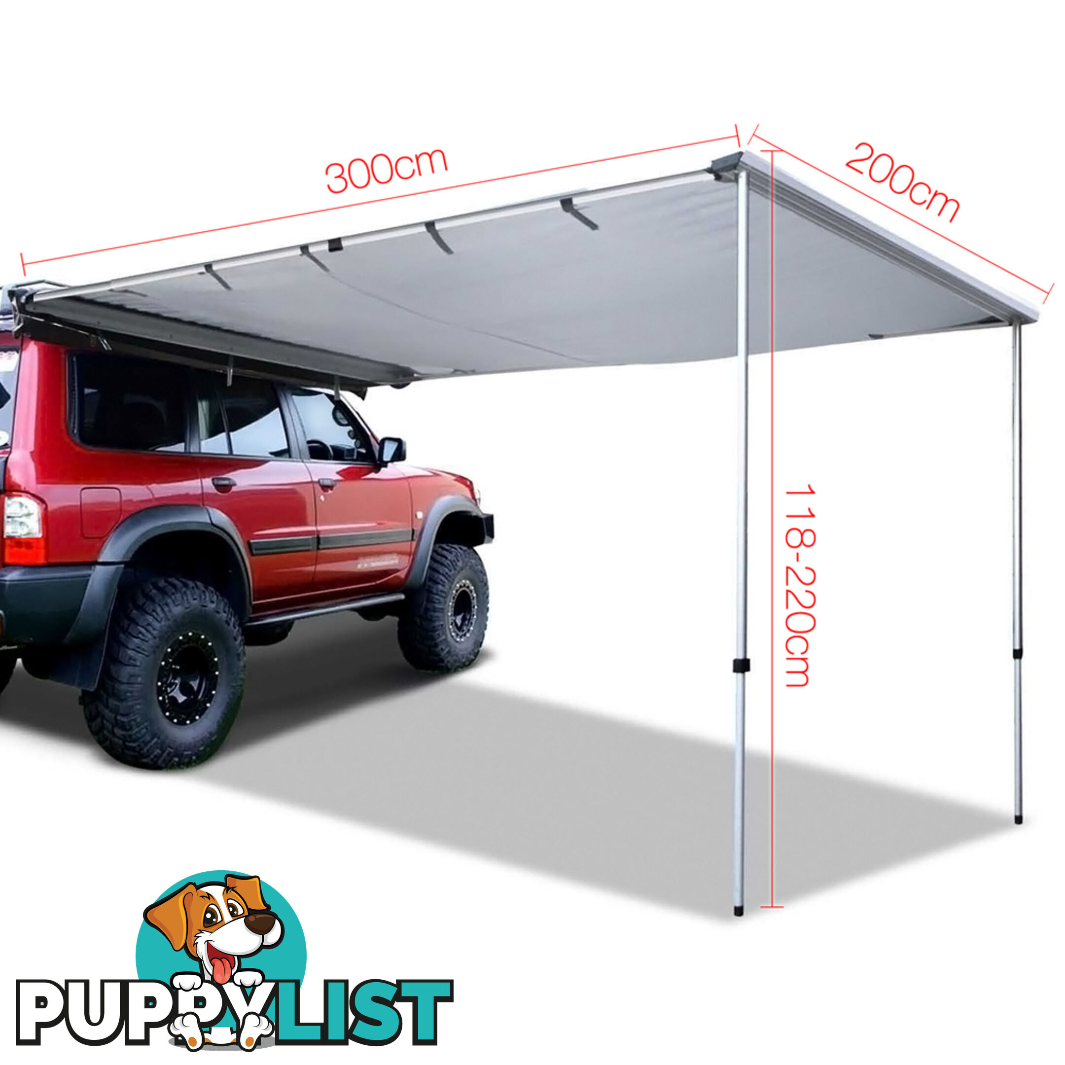 2X3M Car Awning  - Grey