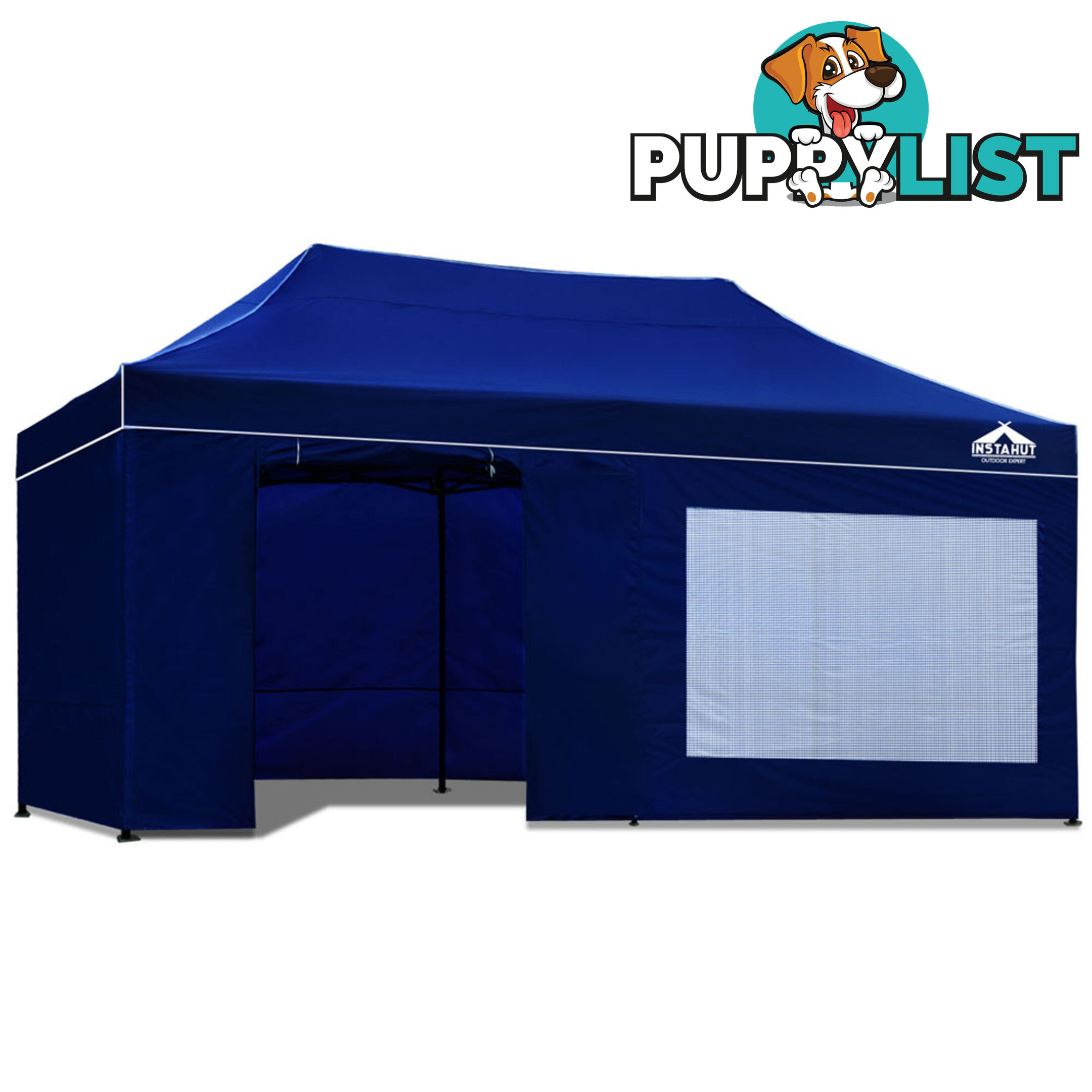 3x6 Pop Up Gazebo Hut with Sandbags Blue