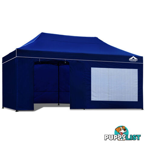 3x6 Pop Up Gazebo Hut with Sandbags Blue