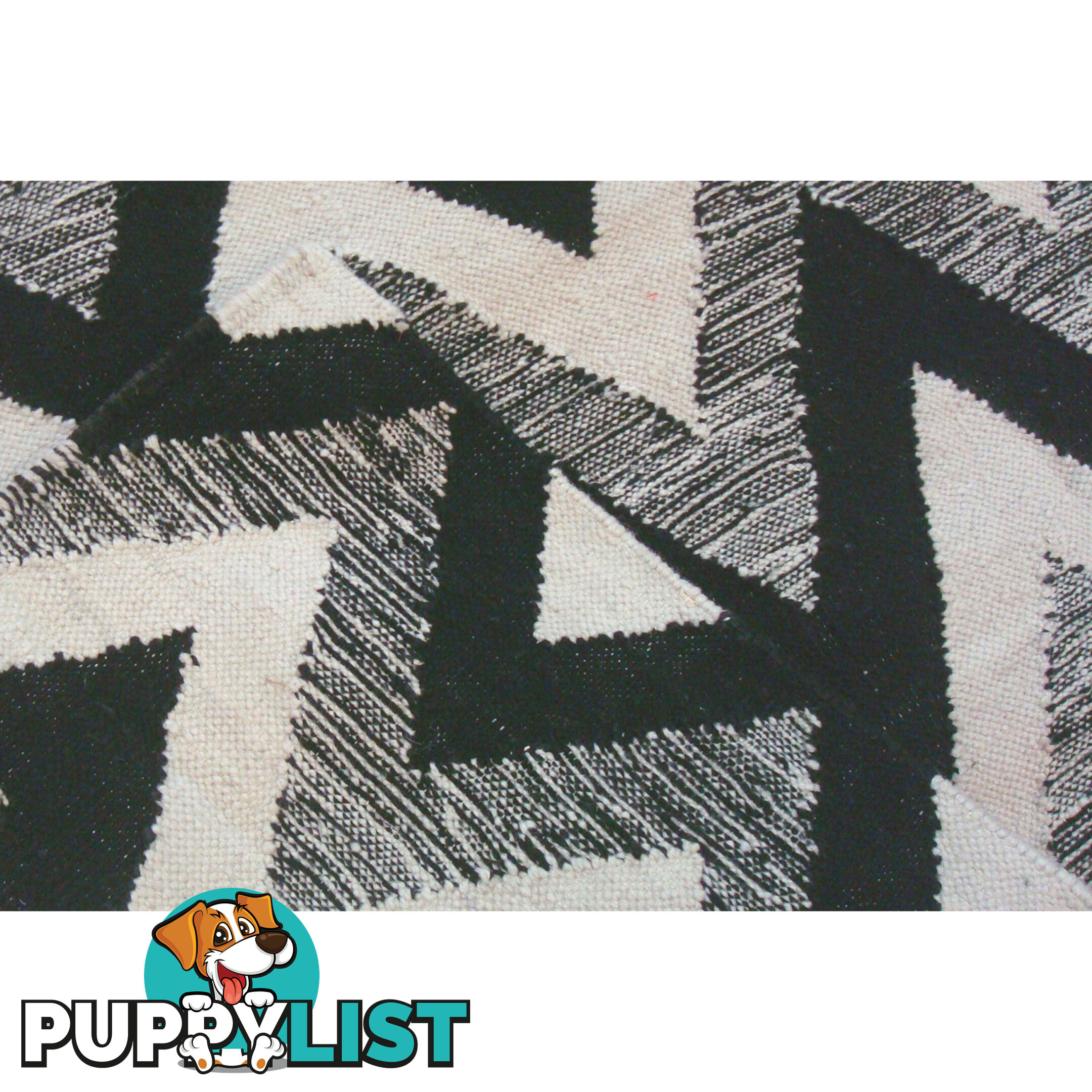 Chevron Durry Rug Black & White 160x230cm