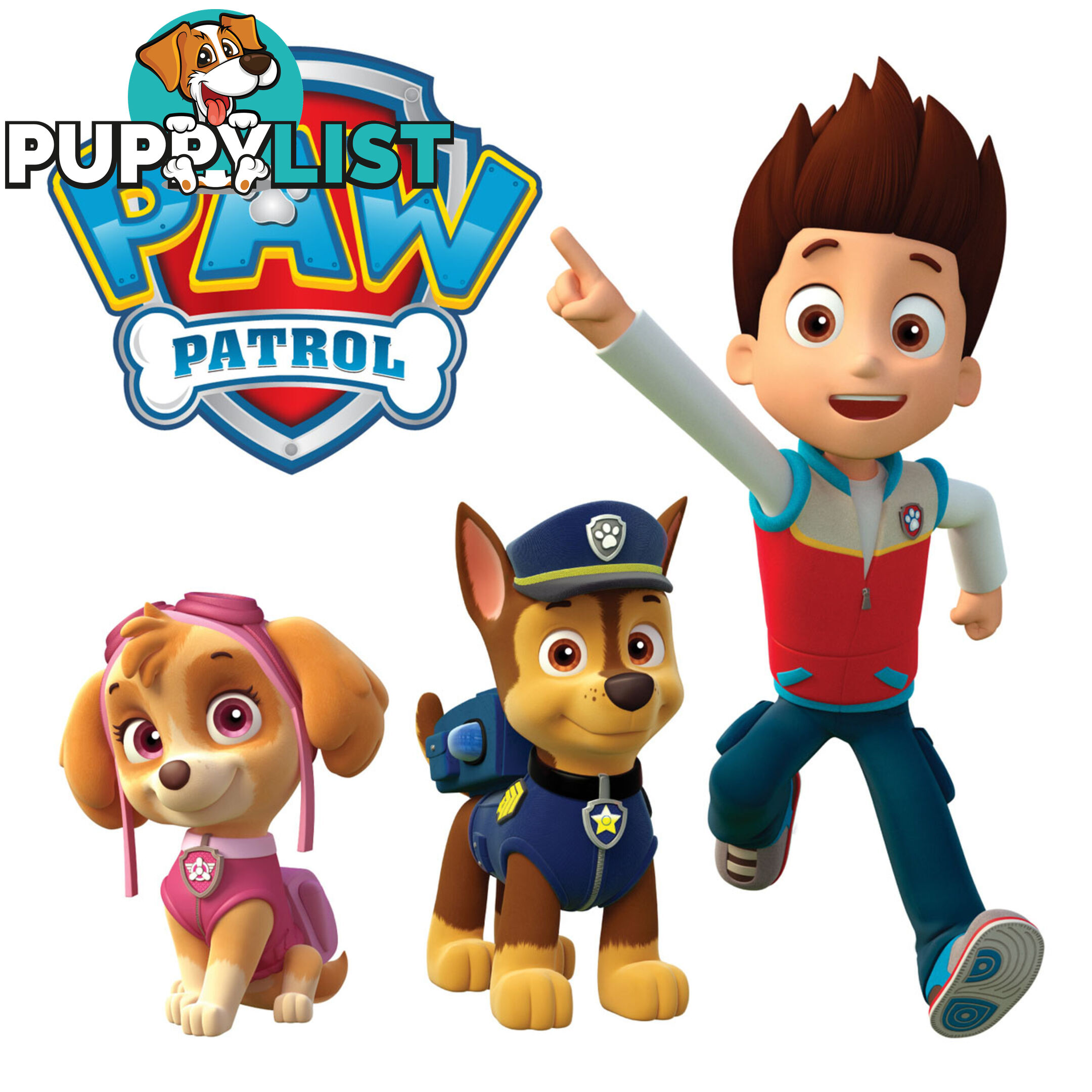 10 X Paw Patrol Wall Stickers - Totally Movable and Reusable