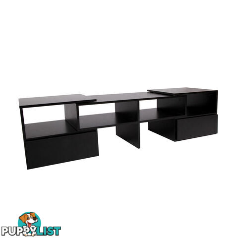 TV Stand Entertainment Unit Adjustable Cabinet Black