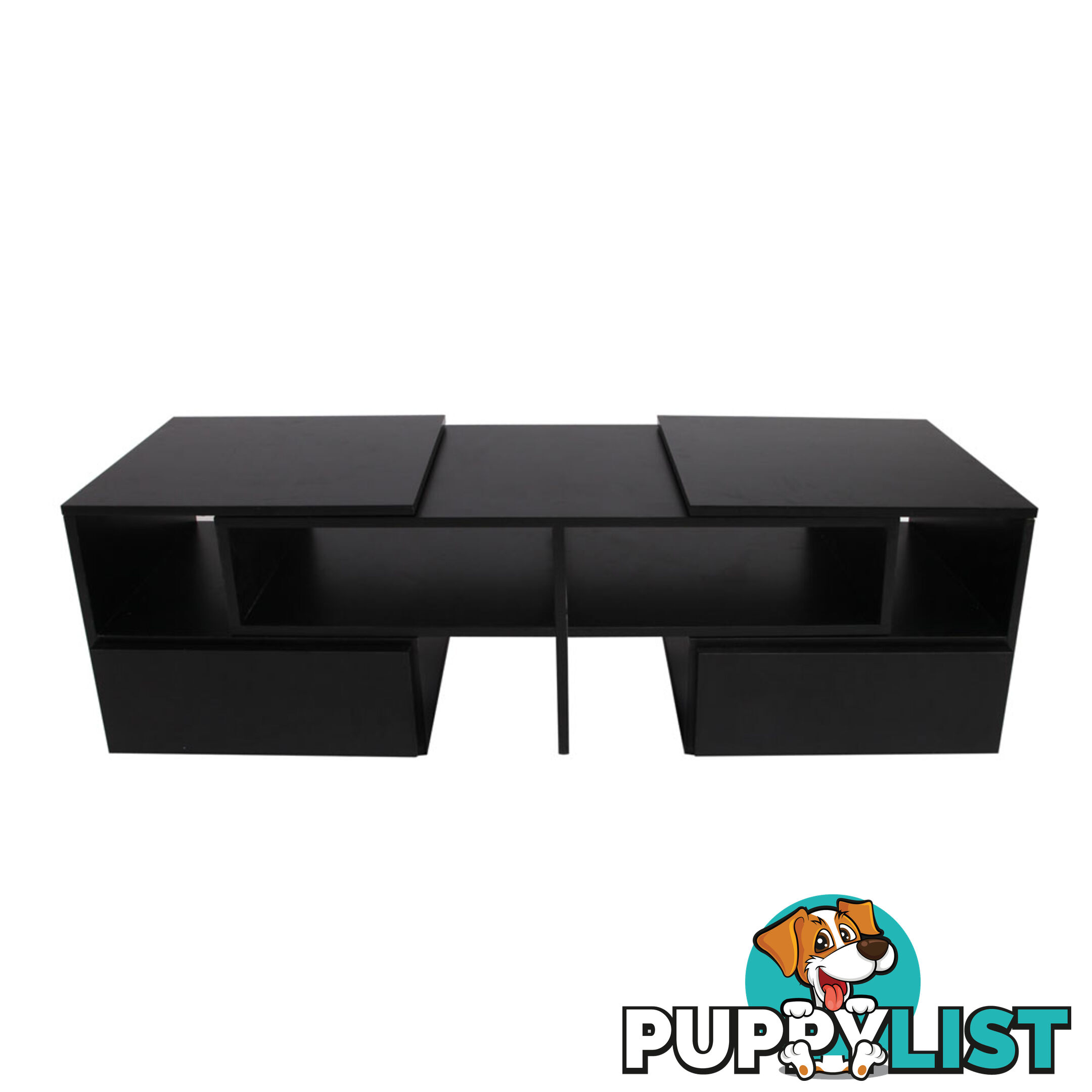 TV Stand Entertainment Unit Adjustable Cabinet Black