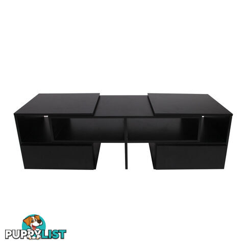 TV Stand Entertainment Unit Adjustable Cabinet Black