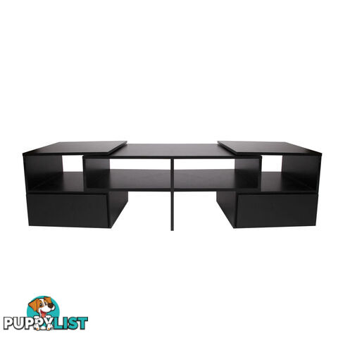 TV Stand Entertainment Unit Adjustable Cabinet Black