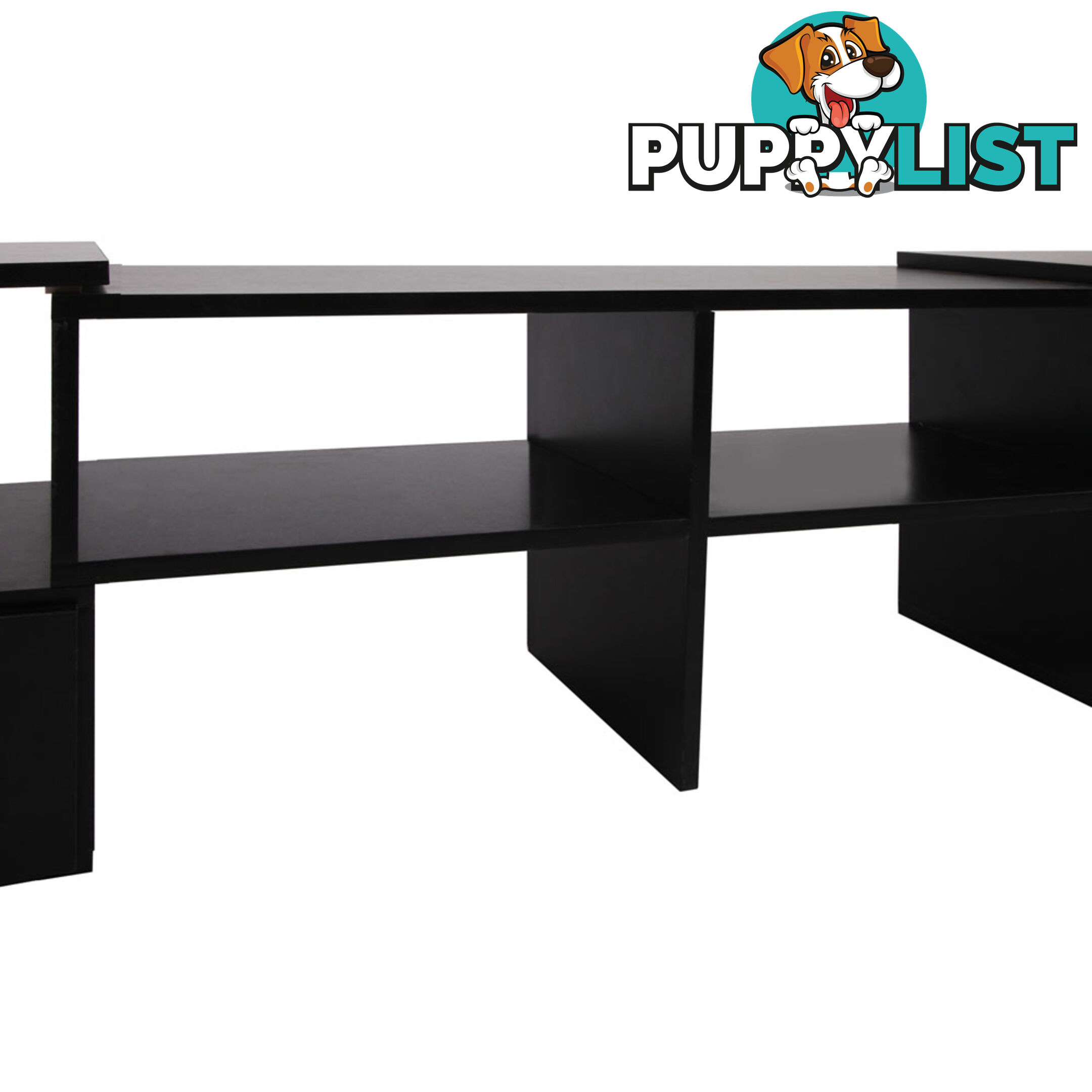 TV Stand Entertainment Unit Adjustable Cabinet Black