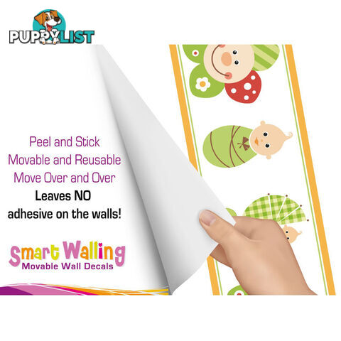 Smiley Flower Face Wall Border Stickers - Totally Movable