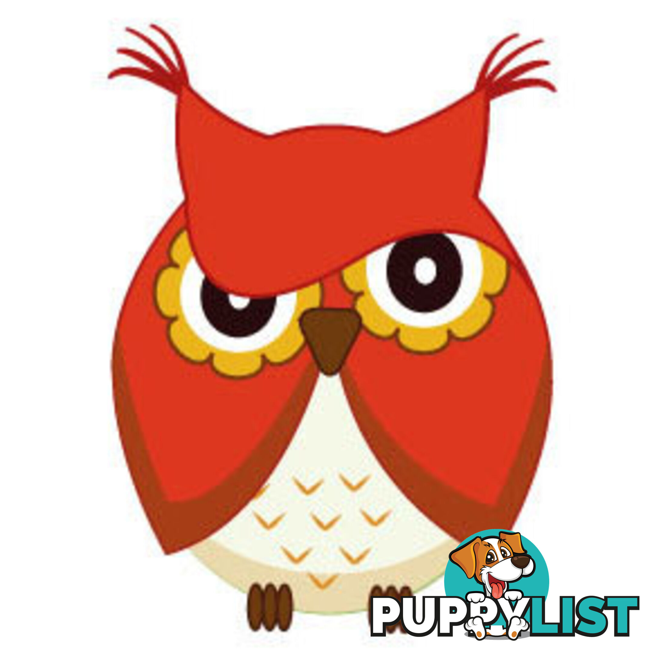 Cute red owl Wall Sticker - Totally Movable