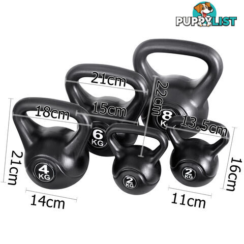 Set of 5 Kettle Bells Fitness Exercise Kit