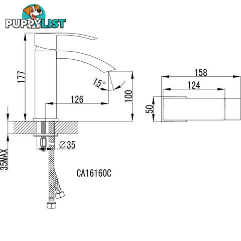 Single Lever Lavatory Faucet Kitchen Laundry Basin Sink Mixer Tap Swivel