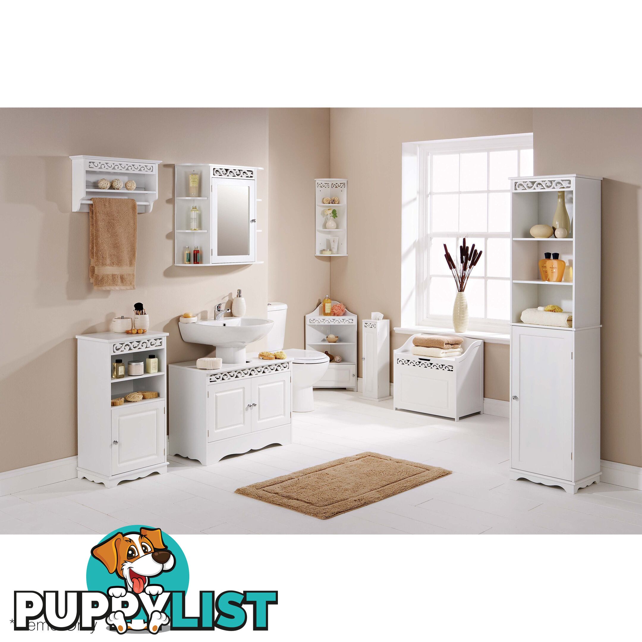 Lure Toilet Roll Cupboard in WHITE