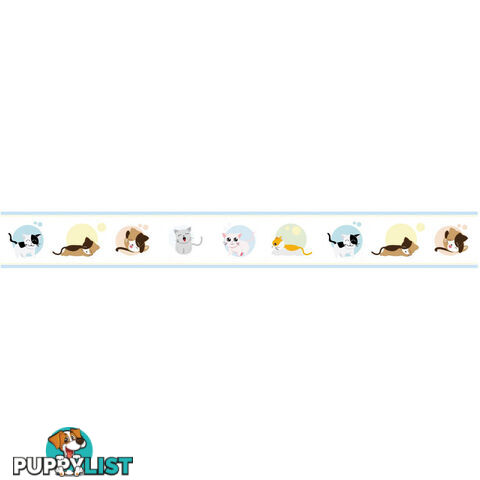 Cute Kittens Wall Border Wall Stickers - Totally Movable