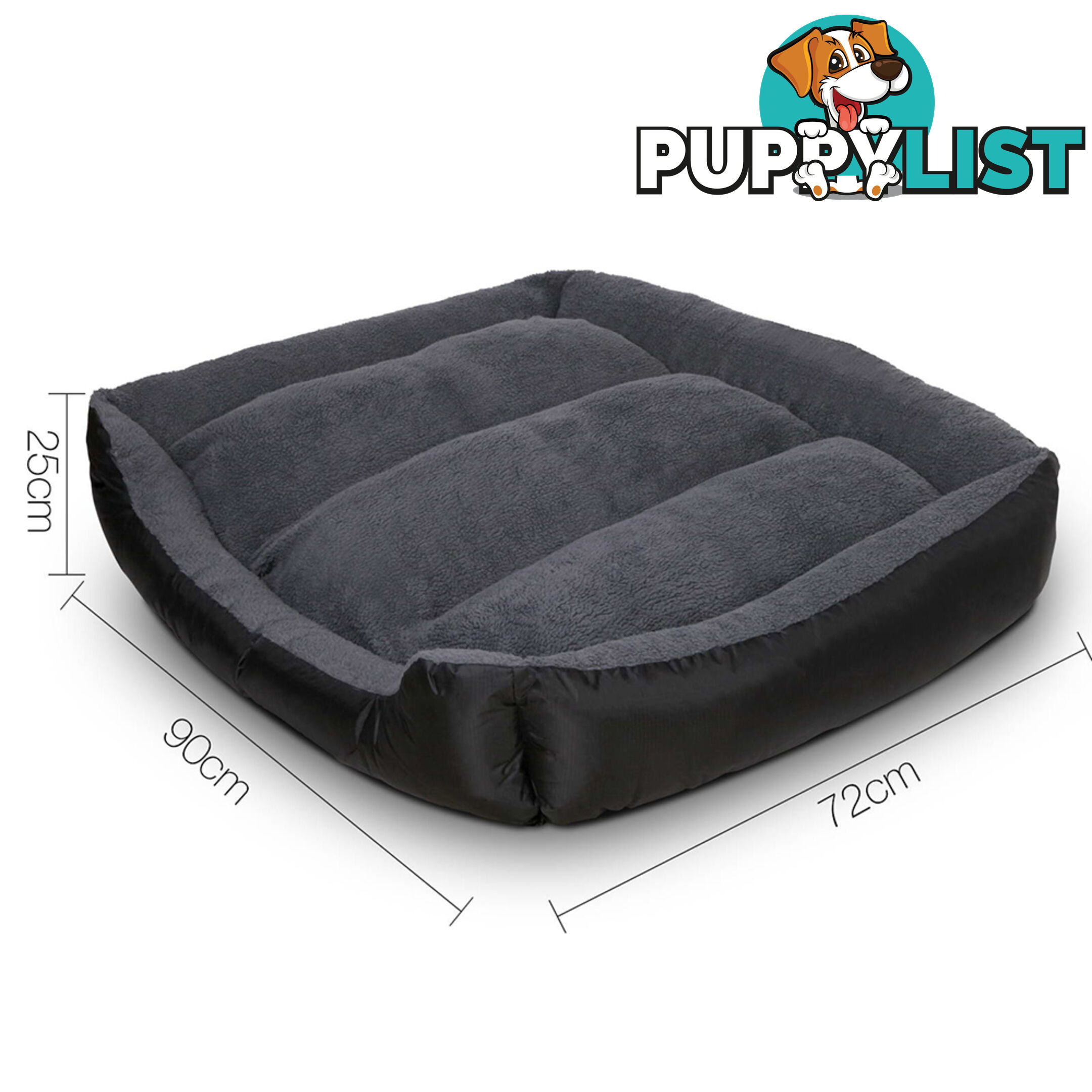 Waterproof Fleece Lined Dog Bed - Large