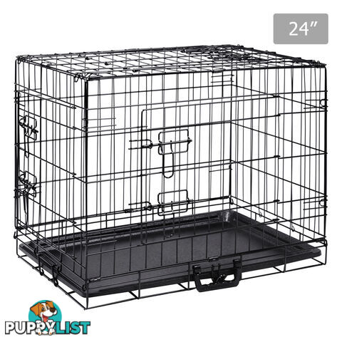 Metal Collapsible Dog Cage 24IN