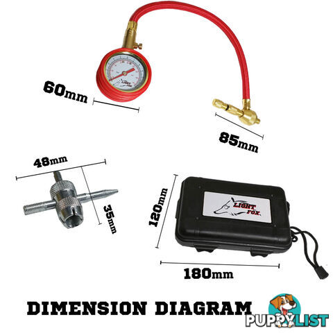 Rapid Tyre/Tire Deflator Air Deflators 4WD With Pressure Gauge Valve Tool