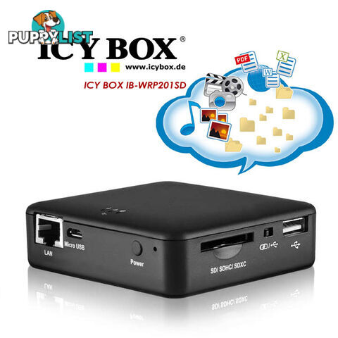 ICY BOX IB-WRP201SD WiFi-Station for SD cards, Access Point and Power Bank