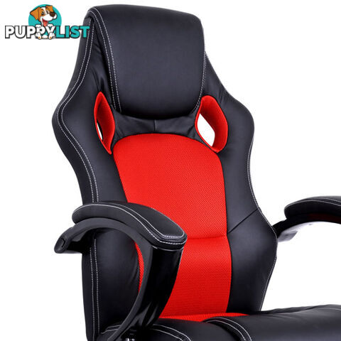 Executive PU Leather Office Computer Chair Black Red