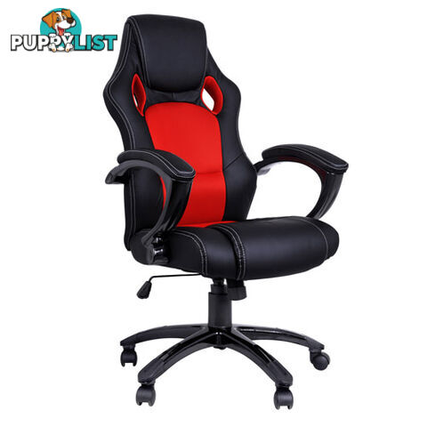 Executive PU Leather Office Computer Chair Black Red