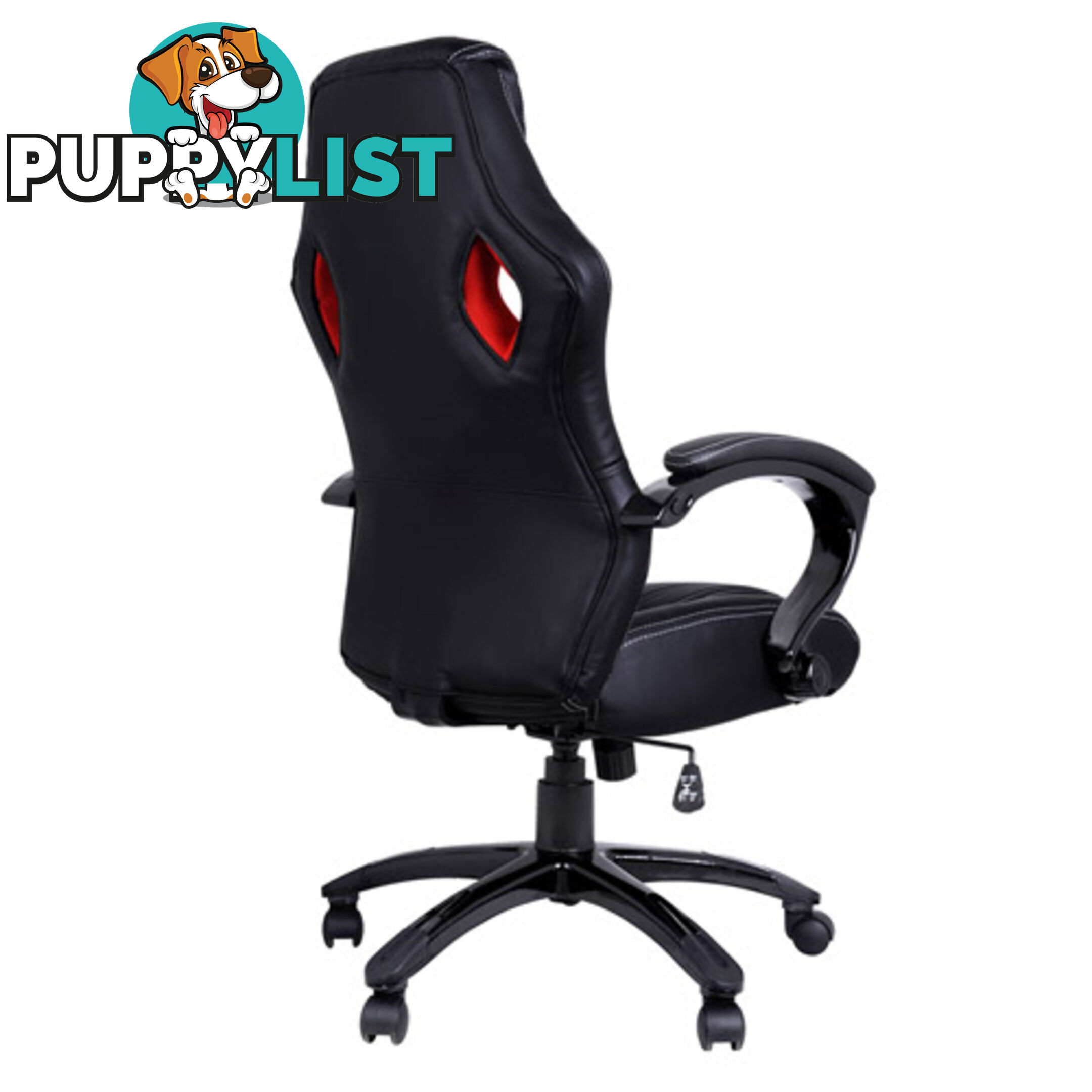 Executive PU Leather Office Computer Chair Black Red