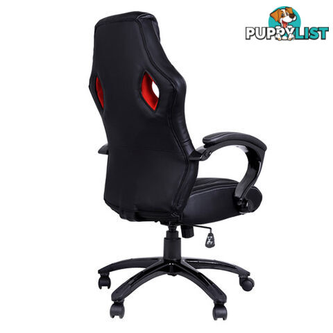 Executive PU Leather Office Computer Chair Black Red