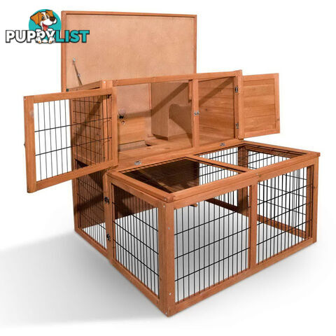 Deluxe Rabbit Cage Hutch w/ Under-Run