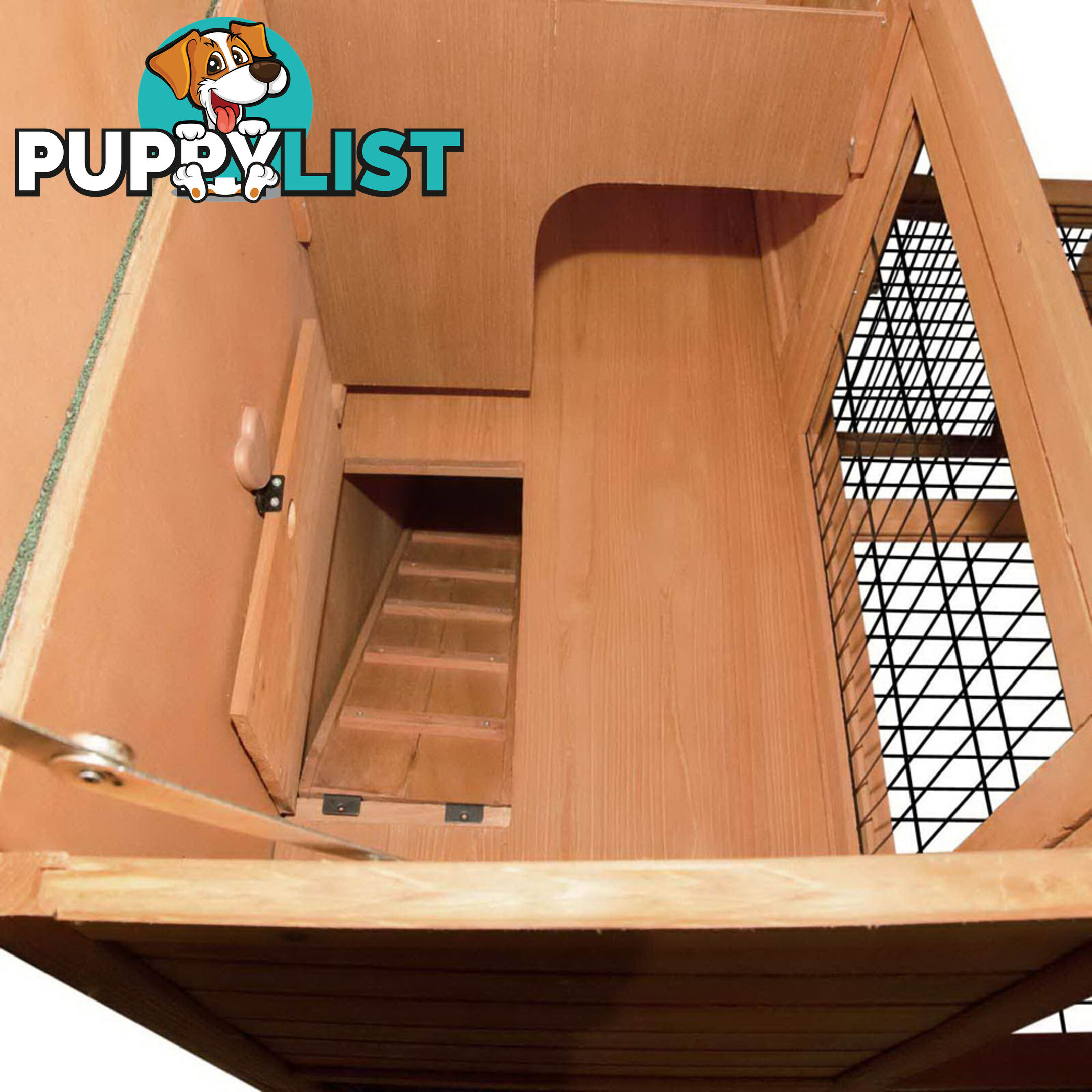 Deluxe Rabbit Cage Hutch w/ Under-Run