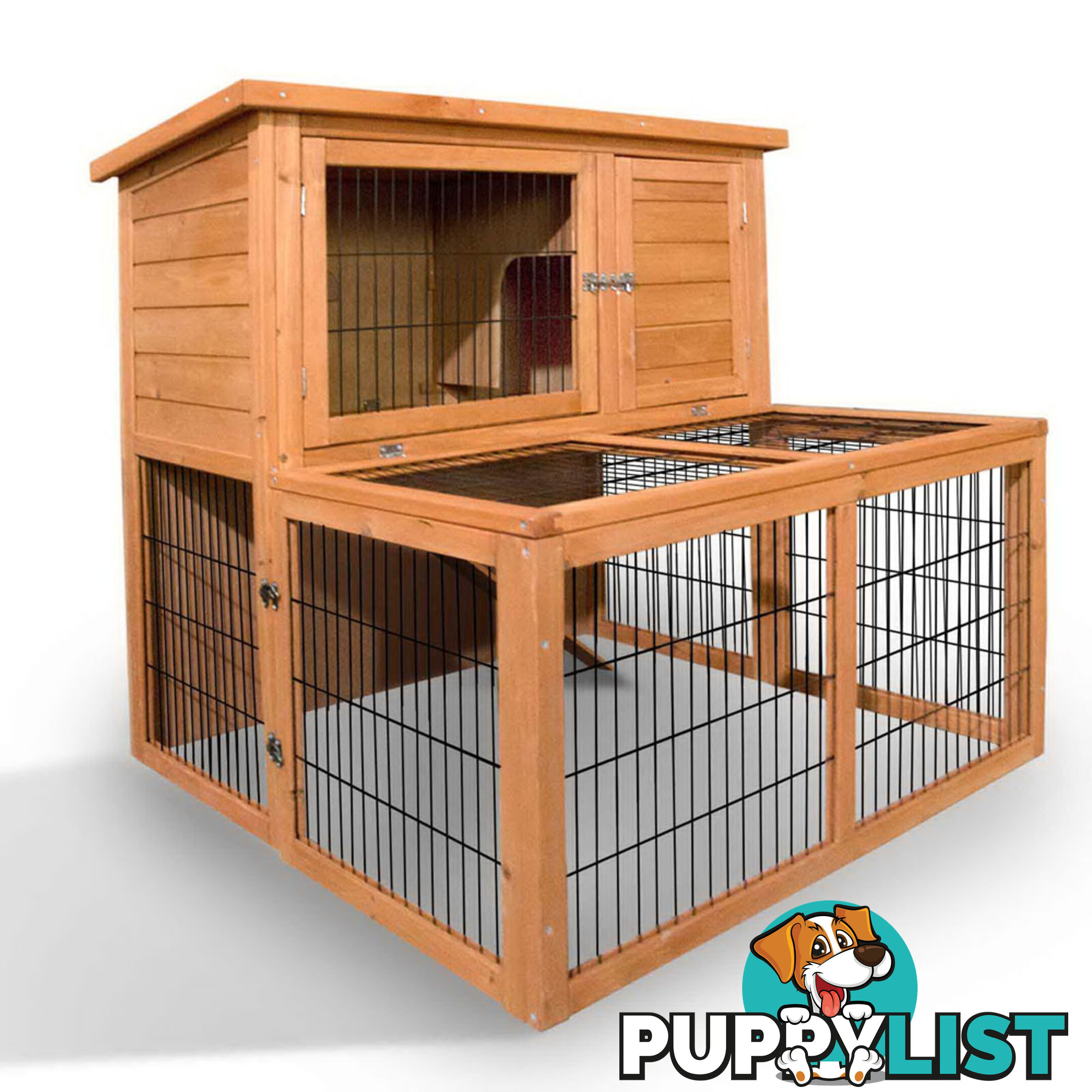 Deluxe Rabbit Cage Hutch w/ Under-Run