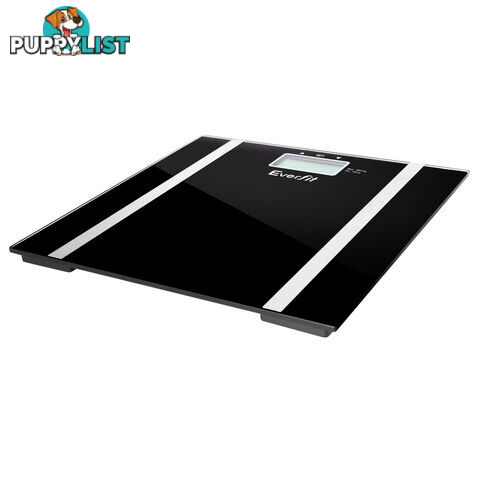 Electronic Digital Body Fat & Hydration Bathroom Glass Scale Black