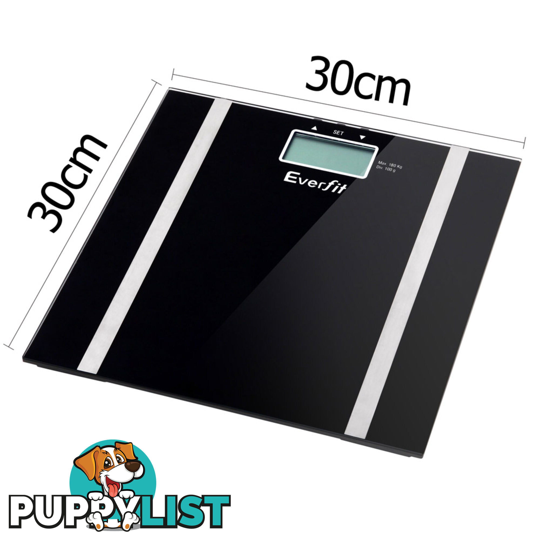 Electronic Digital Body Fat & Hydration Bathroom Glass Scale Black