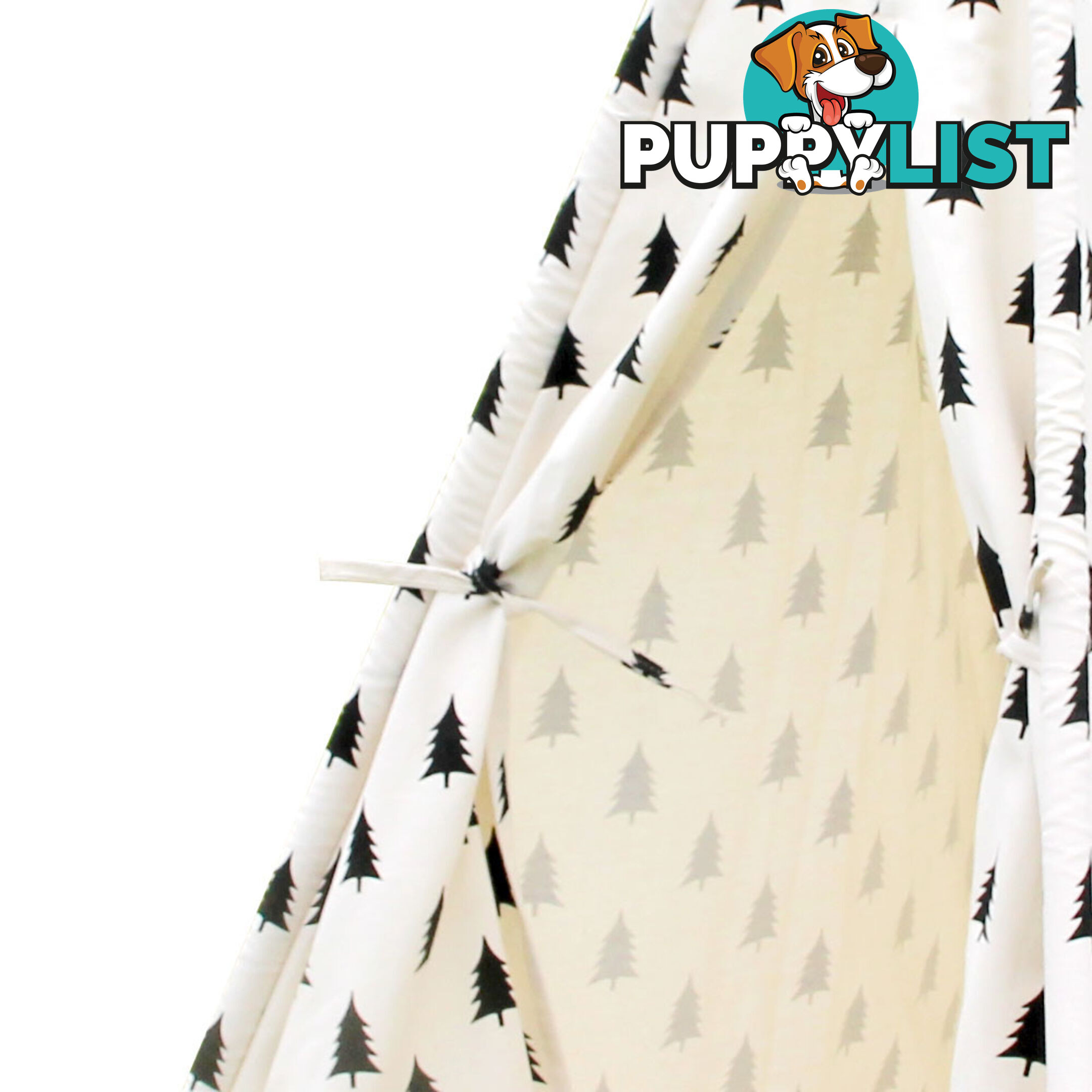 4 Poles Teepee Tent w/ Storage Bag Black White