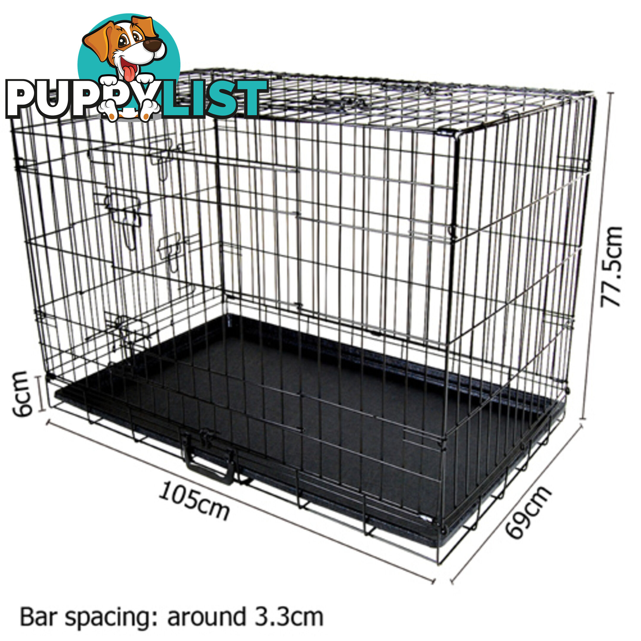 42 Inch Metal Collapsible Dog Cage