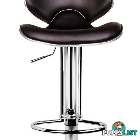 Set of 2 PU Leather Kitchen Bar Stool Chocolate