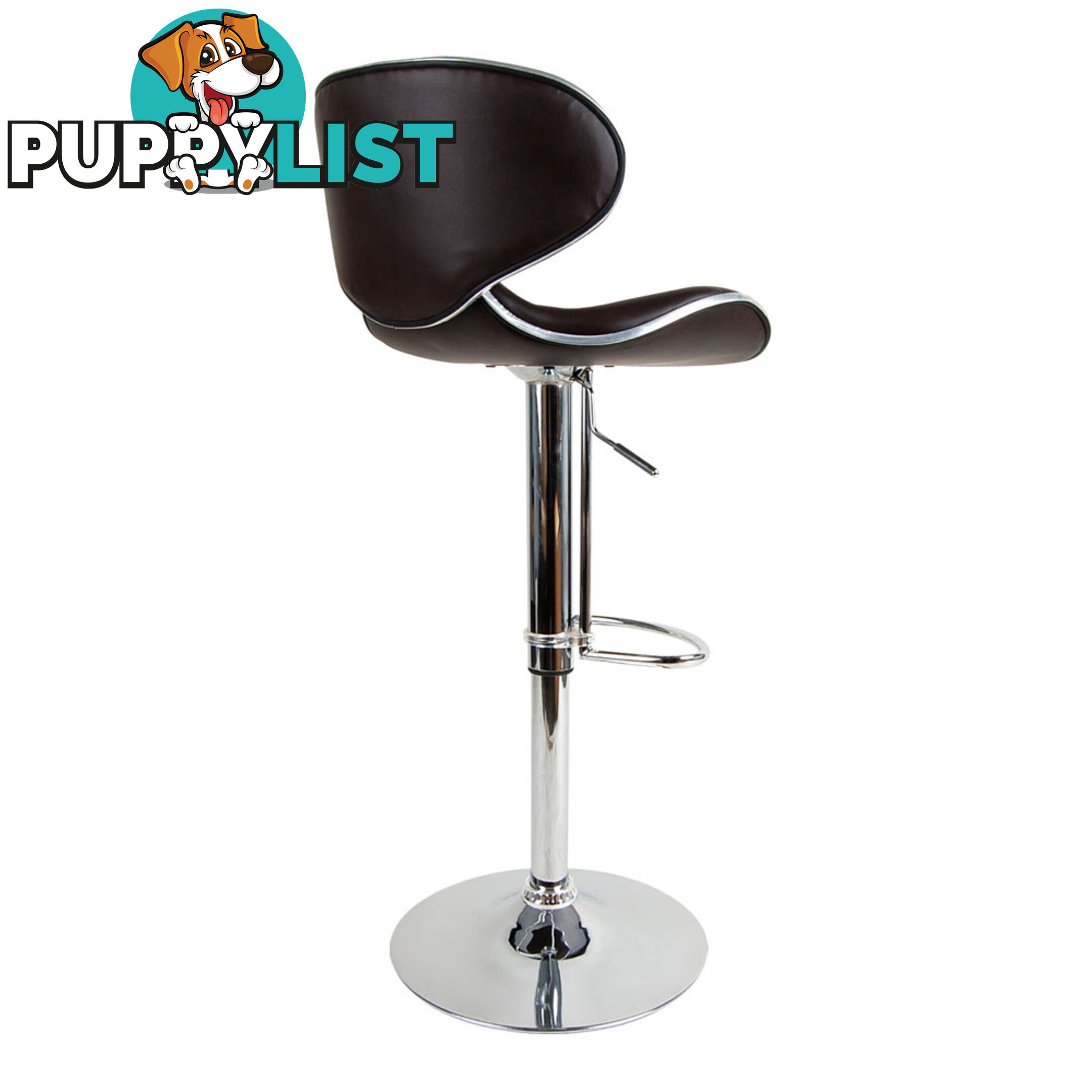 Set of 2 PU Leather Kitchen Bar Stool Chocolate