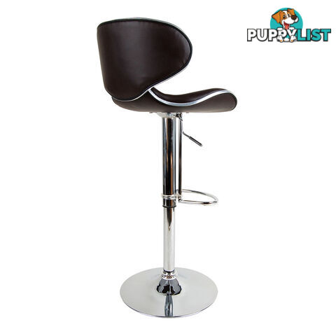 Set of 2 PU Leather Kitchen Bar Stool Chocolate