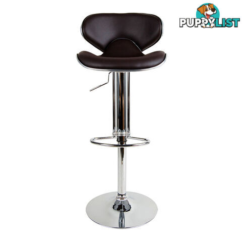 Set of 2 PU Leather Kitchen Bar Stool Chocolate